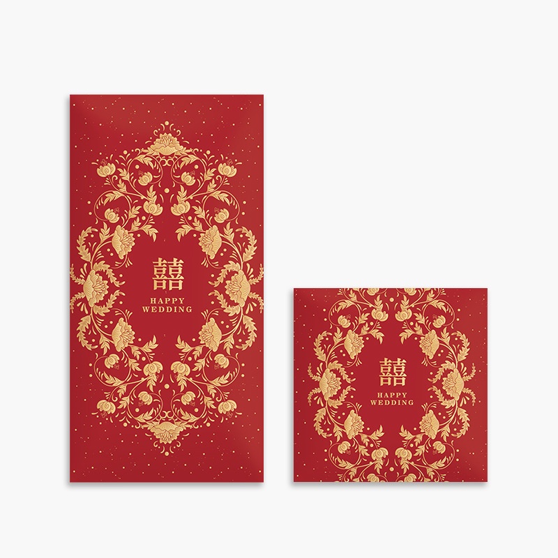 Wedding Envelopes - 10 Adet Geleneksel Çin Düğün Kırmızı