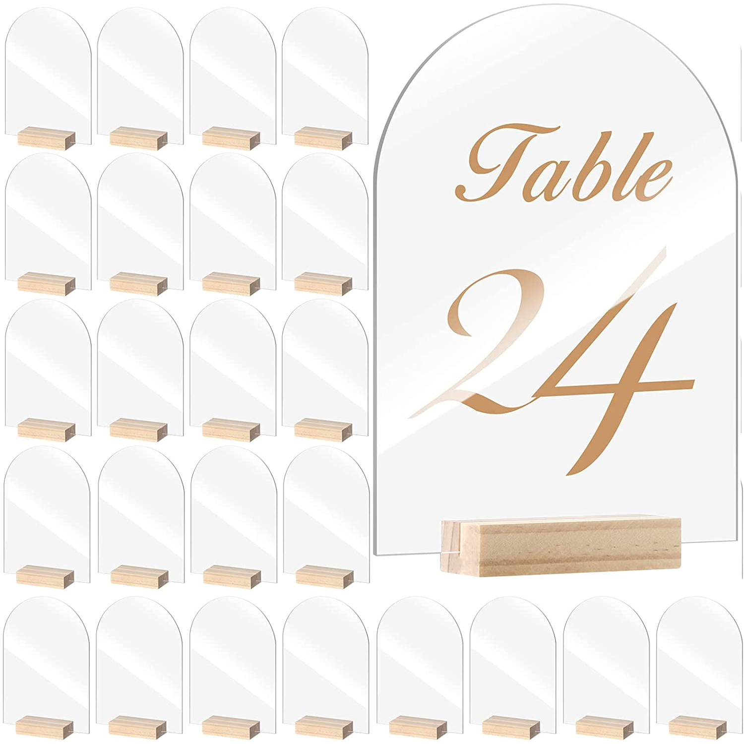 Table Number Gold - 10/20/30/50 adet kemer akrilik işareti seti