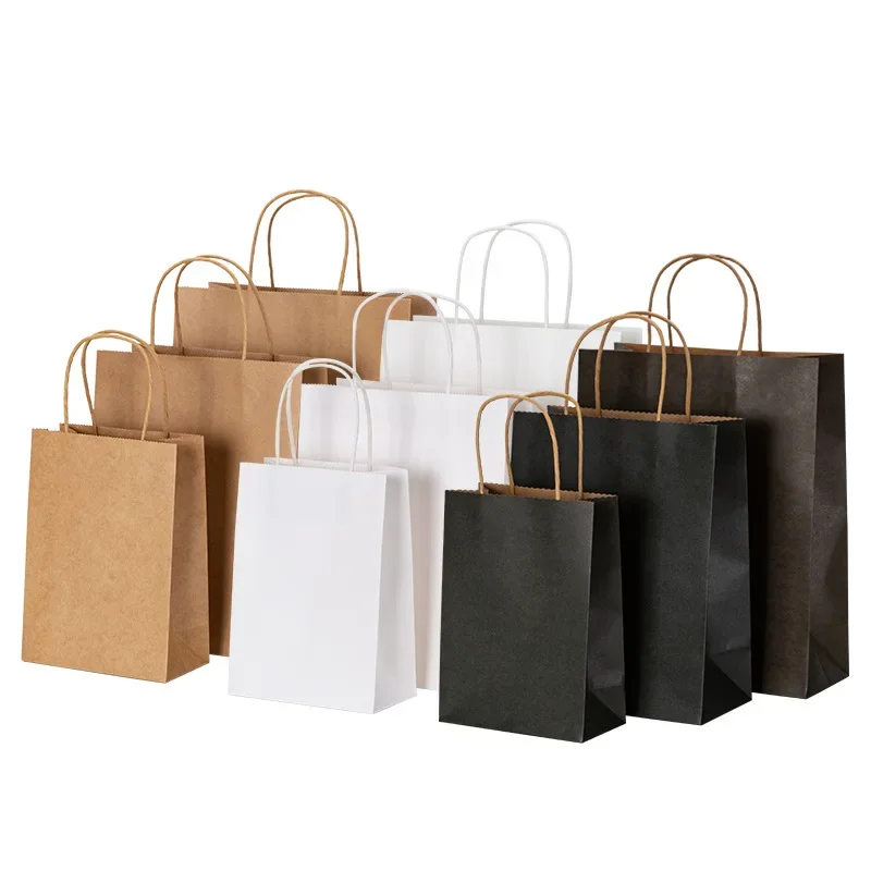 Wedding/Event Supply Store - 10/20/30/40/50 adet/lot Saplı Kraft Kağıt Çanta,